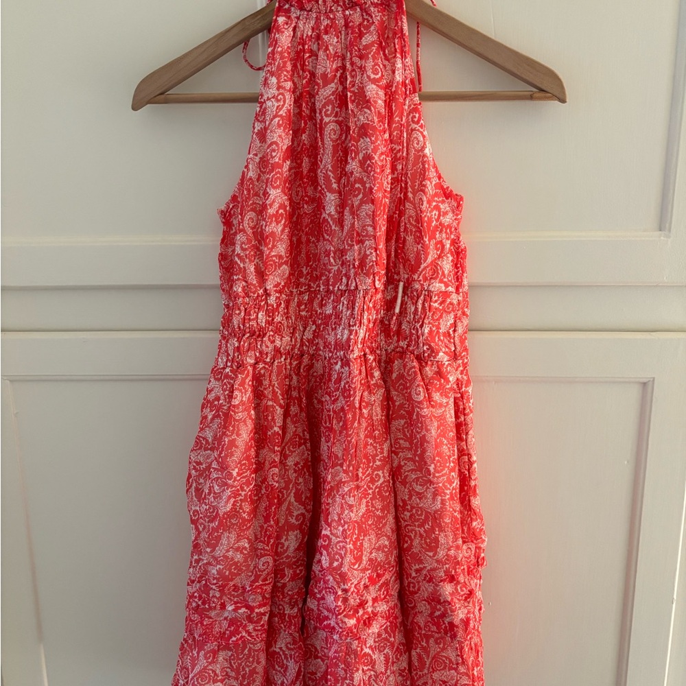 Pink Paisley Halter Dress